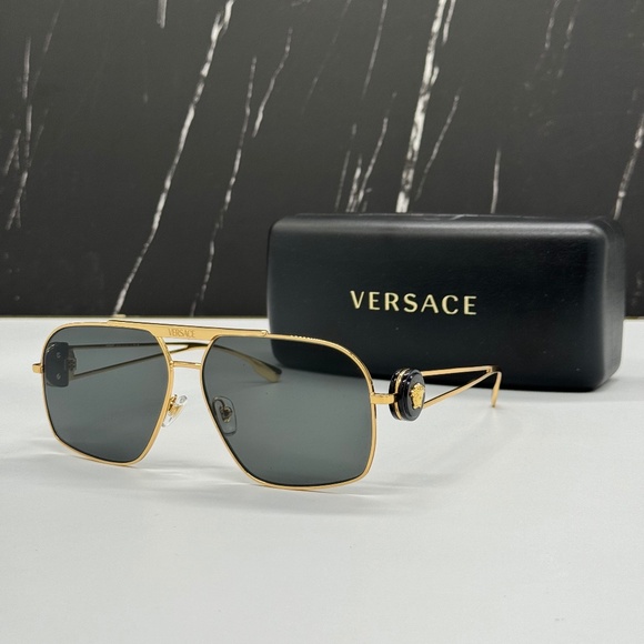 NEW VE2269 1002/87 VERSACE GOLD MOD 2269 1002/87 UNISEX SUNGLASSES VE2269 100287